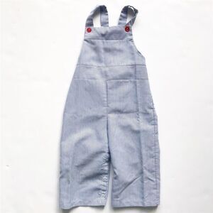 Vintage Blue/white stripe overalls looks 2/3T
